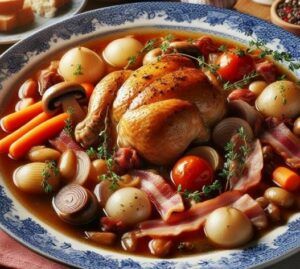 the-Best-Traditional-Cuisines-Chicken-with-Bacon-and-Red-Wine-Sauce