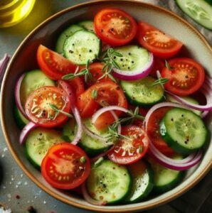 3-10min-Meals-Cucumber-and-Tomato-Salad