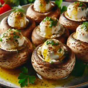 Recipes-from-Serbian-Cuisine-Kajmak-(clotted-cream)-Stuffed-Mushrooms