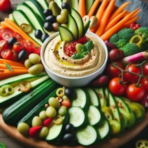 Vegetable-Crudité-Platter-with-Hummus-Food-Delicious-Recipes-For-Movie-Nights