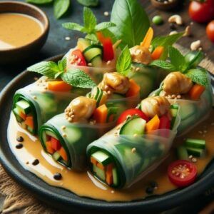 Vegetable-Spring-Rolls-with-Peanut-Sauce-1-A-Picnic-With-Unforgettably-Food