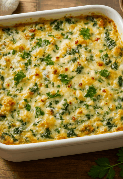 White-square-bowl-with-spinach-and-artichoke-dip.