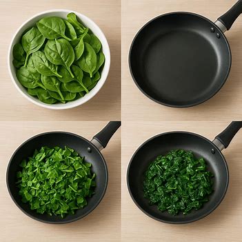 Pans-with-chopped-spinach.